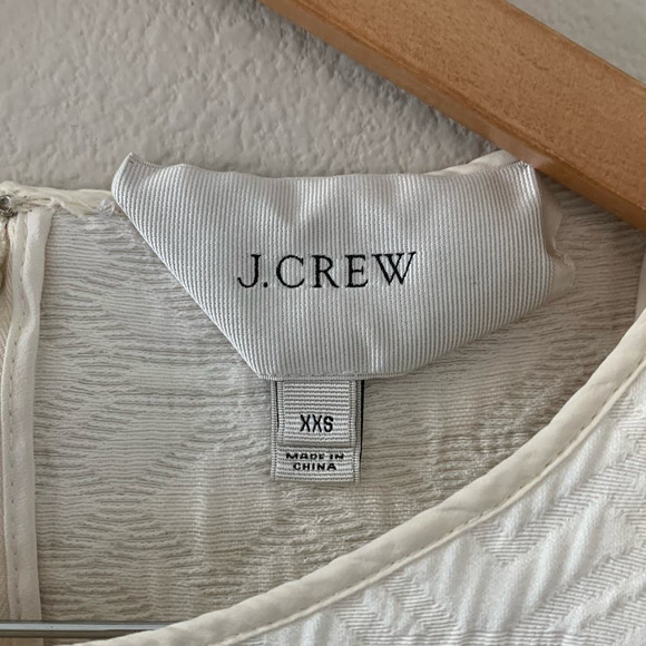 J Crew Women’s Ivory Jacquard Knit Zip Pocket‎ Sleeveless Dress - Picture 4 of 6